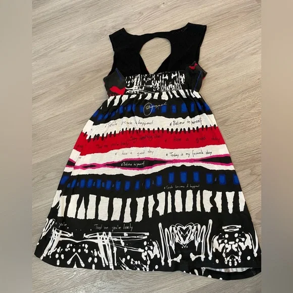 DESIGUAL Cute Abstract Striped Designer Dress. Size XL - Picture 6 of 14